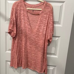 Women's Pink V-Neck Top